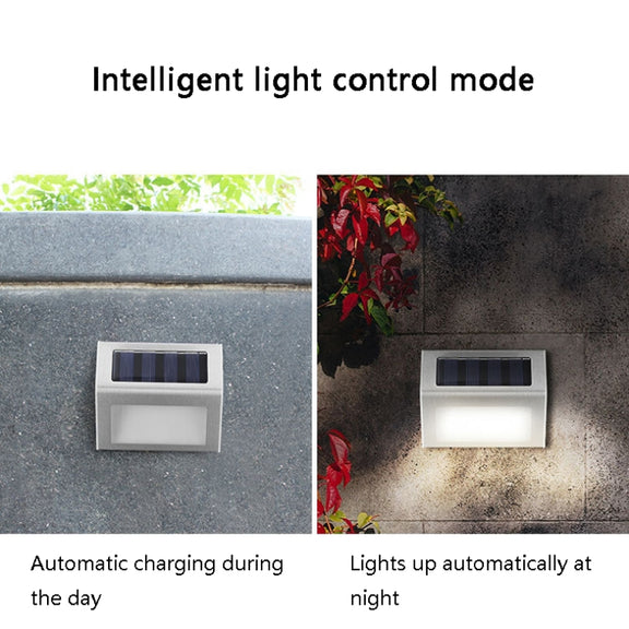 6 LED Solar Stainless Steel Stair Ladder Lamp Wall Light(Warm Light)