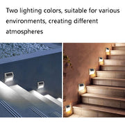 6 LED Solar Stainless Steel Stair Ladder Lamp Wall Light(Warm Light)