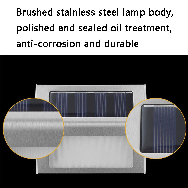 6 LED Solar Stainless Steel Stair Ladder Lamp Wall Light(White Light) - LED Street Light by PMC TechLife | Online Shopping South Africa | PMC TechLife