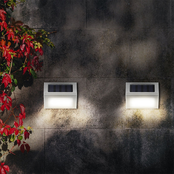 6 LED Solar Stainless Steel Stair Ladder Lamp Wall Light(Warm Light)