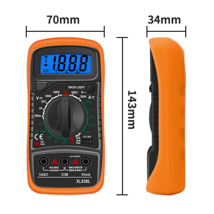 ANENG XL830L Multi-Function Digital Display High-Precision Digital Multimeter, Specification: Standard+10A Extra Tip Pen(Blue) - free shipping - PMC TechLife - Order now!