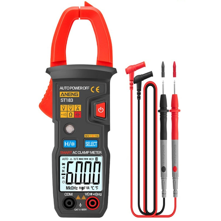 ANENG Intelligent Digital Backlit Clamp-On High-Precision Multimeter, Specification: ST183 6000-counts - Digital Multimeter by ANENG | Online Shopping South Africa | PMC TechLife | Buy Now Pay Later Mobicred