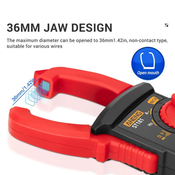 ANENG Intelligent Digital Backlit Clamp-On High-Precision Multimeter, Specification: ST183 6000-counts