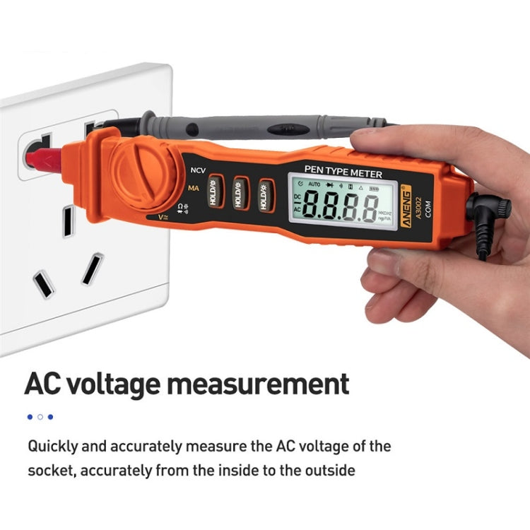 ANENG A3002 Multi-Function Pen-Type High-Precision Smart Multimeter(Orange) - Digital Multimeter by ANENG | Online Shopping South Africa | PMC TechLife | Buy Now Pay Later Mobicred