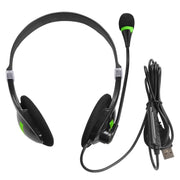 USB440 Universal USB Computer Cable Head Wearable Electricity Music Voice Headphones(Black Bare Metal)