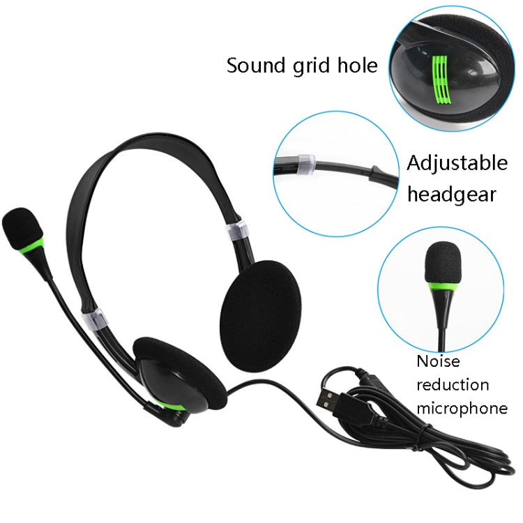 USB440 Universal USB Computer Cable Head Wearable Electricity Music Voice Headphones(Black Bare Metal) - Multimedia Headset by PMC TechLife | Online Shopping South Africa | PMC TechLife