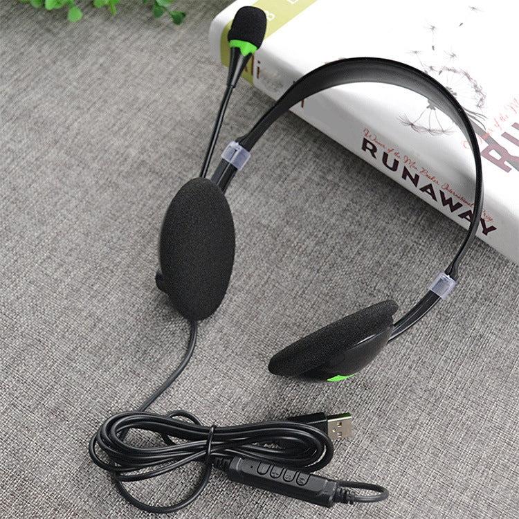 USB440 Universal USB Computer Cable Head Wearable Electricity Music Voice Headphones(Black Bare Metal) - Multimedia Headset by PMC TechLife | Online Shopping South Africa | PMC TechLife