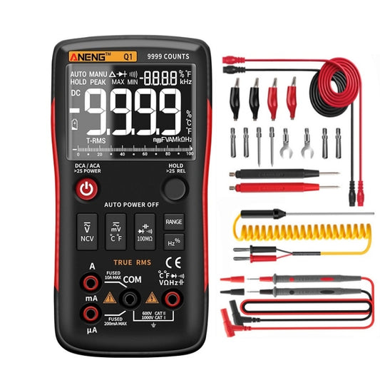 ANENG AN-Q1 Automatic High-Precision Intelligent Digital Multimeter, Specification: Standard with Cable(Red) - free shipping - PMC Jewellery - Order now!