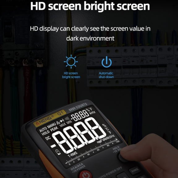 ANENG AN-Q1 Automatic High-Precision Intelligent Digital Multimeter, Specification: Standard with Cable(Orange)