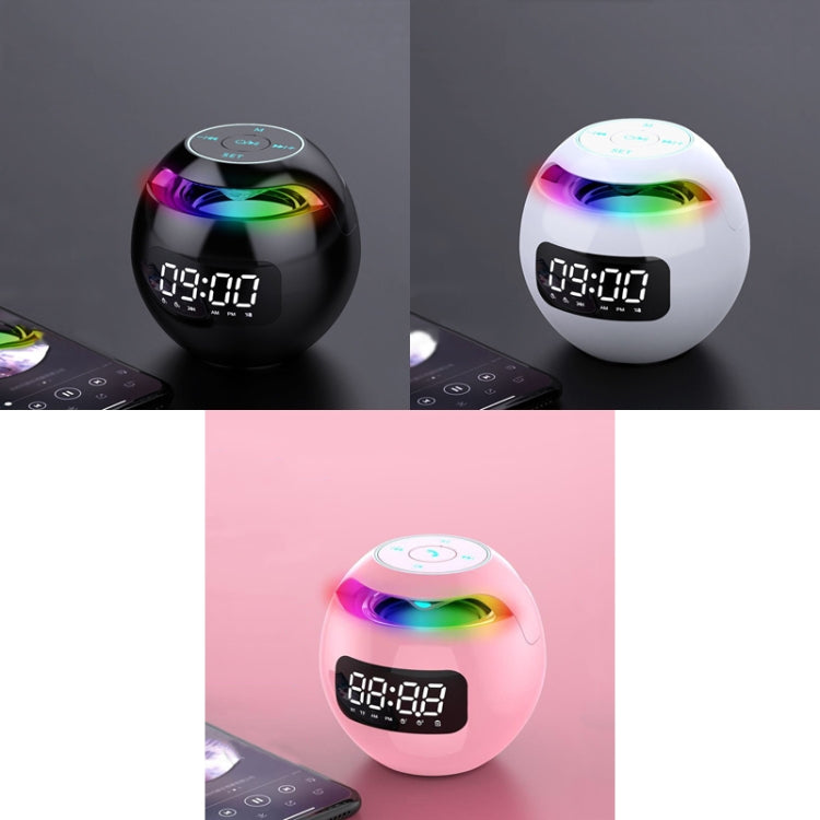 ZXL-G90 Portable Colorful Ball Bluetooth Speaker, Style: Clock Version (Pink)