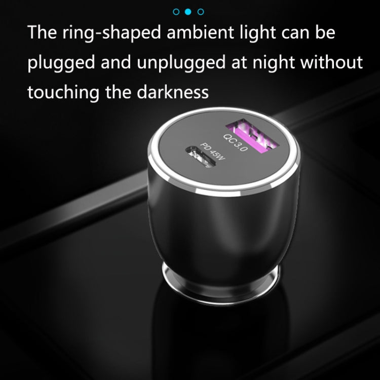 QL845C PD 45W USB-C / Type-C + QC 3.0 USB Car Charger(Black) - Car Charger by PMC TechLife | Online Shopping South Africa | PMC TechLife