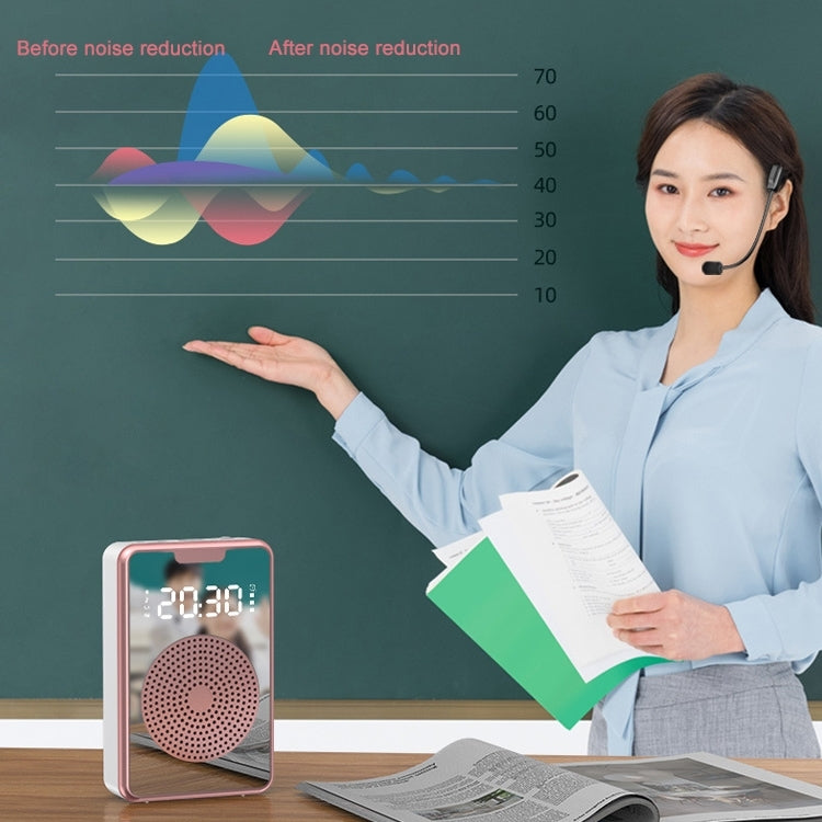 ZXL-H3 Portable Teaching Microphone Amplifier with Time Display, Spec: Wired Version (Rose Gold) - Loudspeaker by PMC TechLife | Online Shopping South Africa | PMC TechLife | Buy Now Pay Later Mobicred