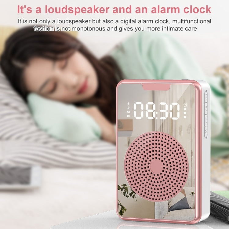 ZXL-H3 Portable Teaching Microphone Amplifier with Time Display, Spec: Wireless Version (White)