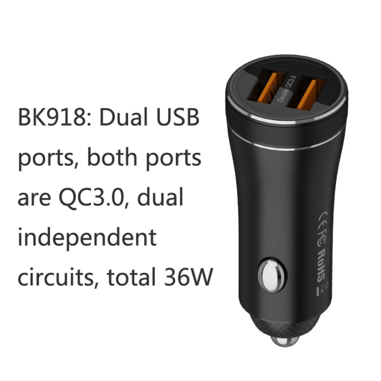QIAKEY BK918 Dual Ports Fast Charge Car Charger - Car Charger by QIAKEY | Online Shopping South Africa | PMC Jewellery | Buy Now Pay Later Mobicred