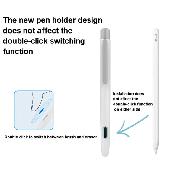 Double-Click Automatic Retractable Stylus Pen Case For Apple Pencil 2( Pearl White)