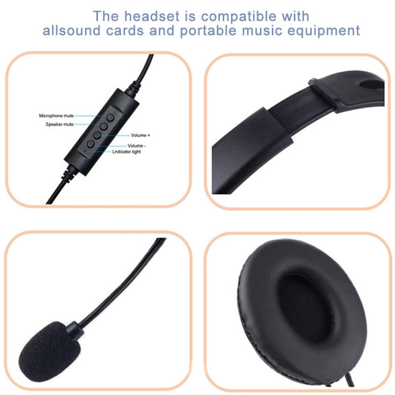 Head-Mounted Wired Headset With Microphone, Style: GAE-440 B