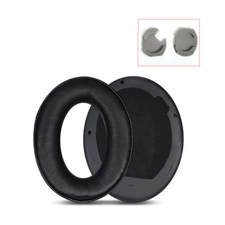 2 PCS Leather Headset Earmuffs for Sony 1000XM4 Black Protein Skin No Snap - Earmuff & Pad by PMC TechLife | Online Shopping South Africa | PMC TechLife