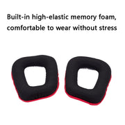 2 PCS Headset Sponge Earmuffs for Logitech G35 / G930 / G430 / F450(Black+Red)