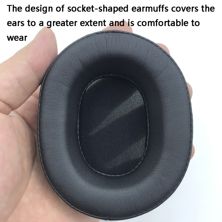 2 PCS Headset Protein Leather Earmuffs for Audio-Technica  ATH-WS660BT(Gray+Blue) - Earmuff & Pad by PMC TechLife | Online Shopping South Africa | PMC TechLife