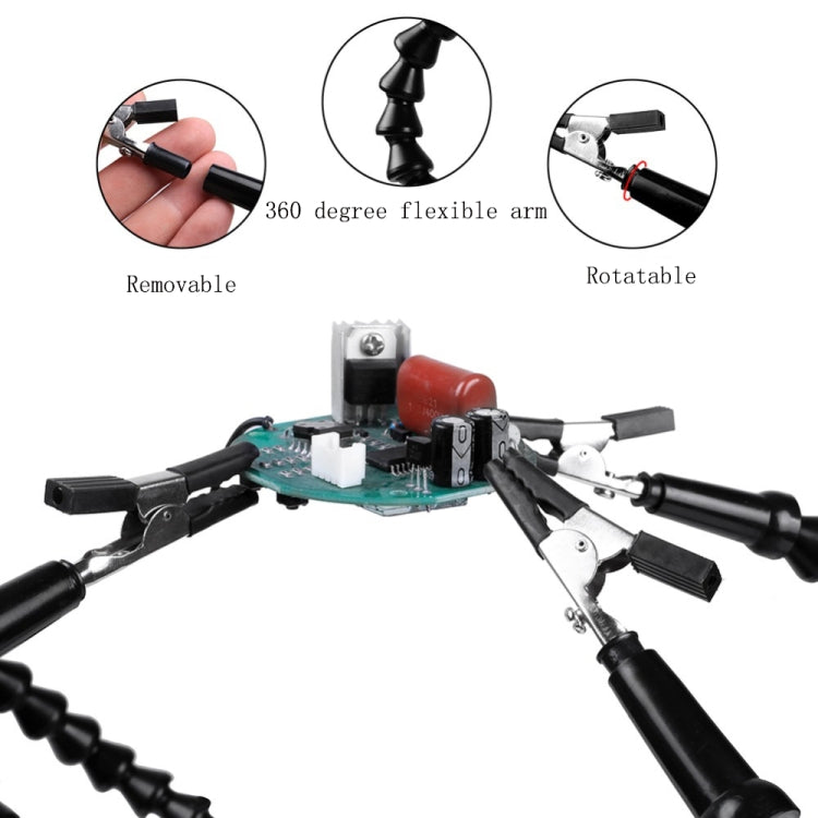 Six-Jaw Aluminum Alloy Soldering Station Repair Workbench(N-SS6LM-BK9 Black) - Repair Platform by PMC TechLife | Online Shopping South Africa | PMC TechLife