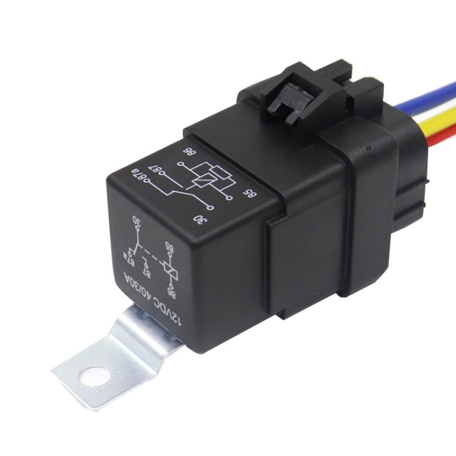 1040 5 Pin Water-resistant Integrated Automotive Relay With Bracket, Rated voltage: 12V