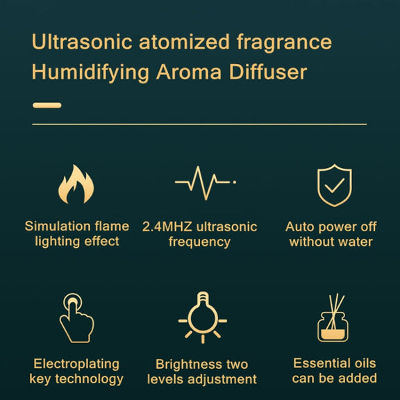 Flame Aroma Diffuser Night Light Humidifier(White)
