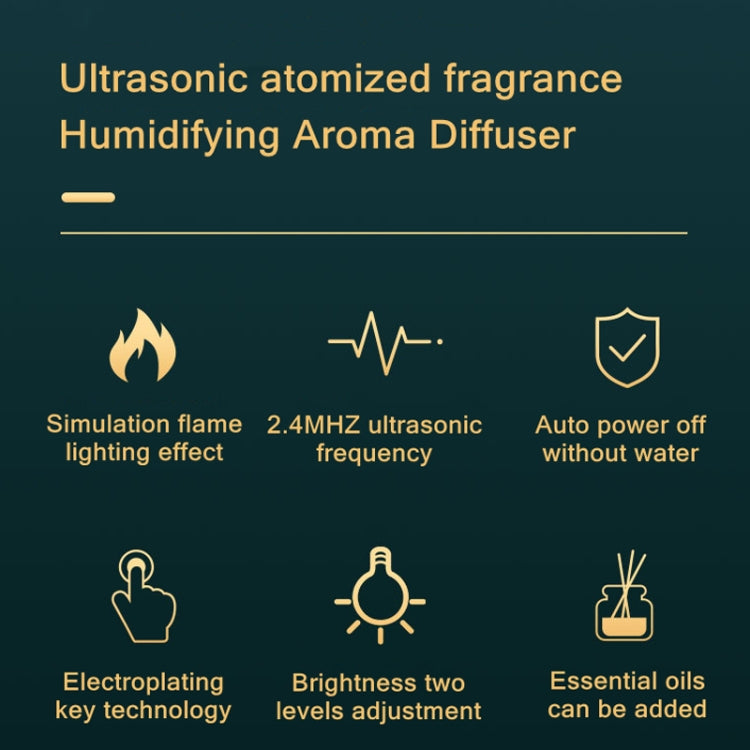 Flame Aroma Diffuser Night Light Humidifier(White)