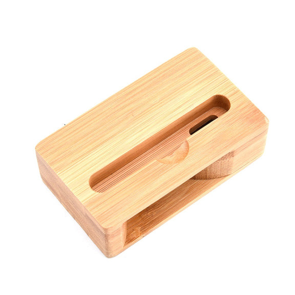 2 PCS GB050 Mobile Phone Stand Bamboo Loudspeaker