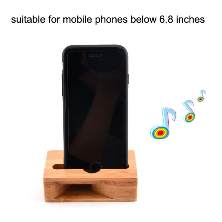 2 PCS GB050 Mobile Phone Stand Bamboo Loudspeaker
