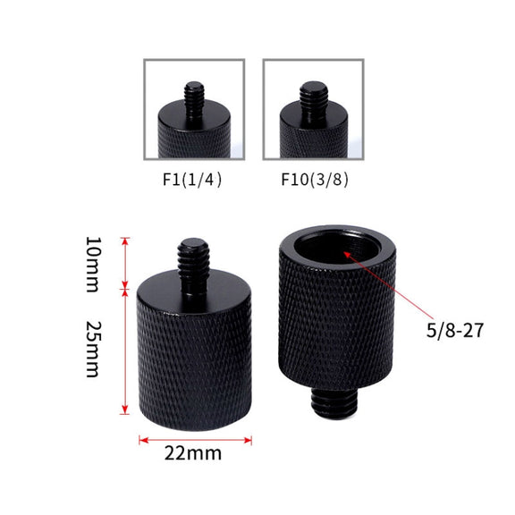 2 PCS Microphone Adapter Screw F10 5/8-27  Female to 3/8 Male Screw