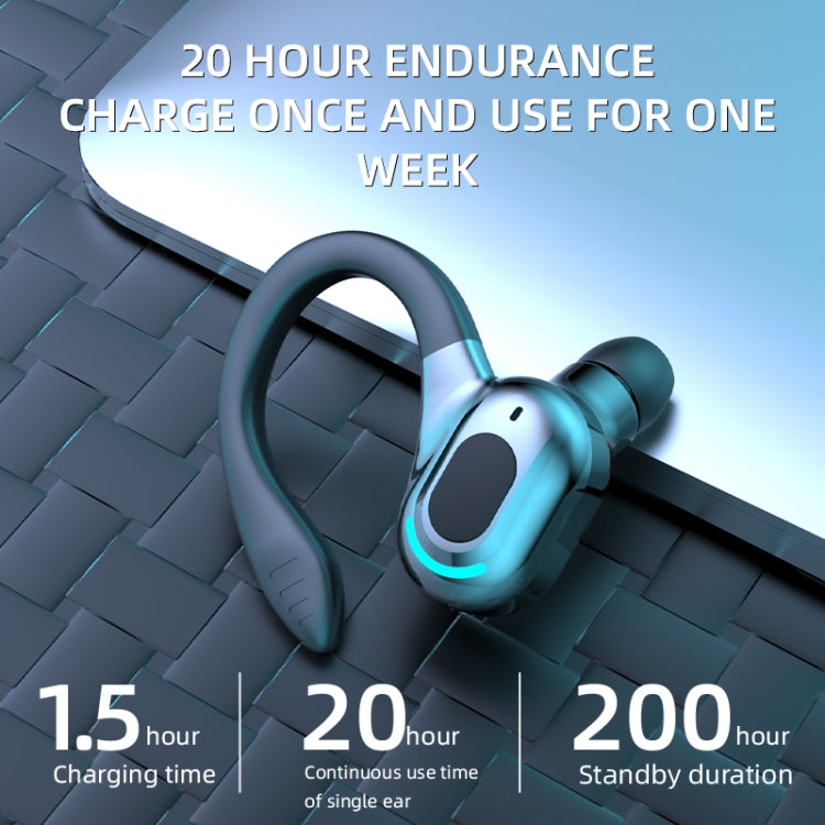 F8 Bluetooth 5.1 Ear-Mounted Stereo Wireless Sports Earphone(Black+Blue) - Bluetooth Earphone by PMC TechLife | Online Shopping South Africa | PMC TechLife