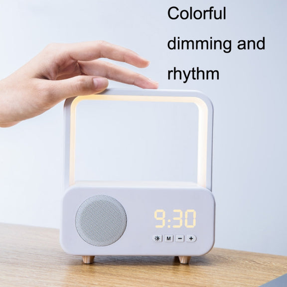 WH-J08 Home Portable Mini Bluetooth Speaker with Night Light Clock Style