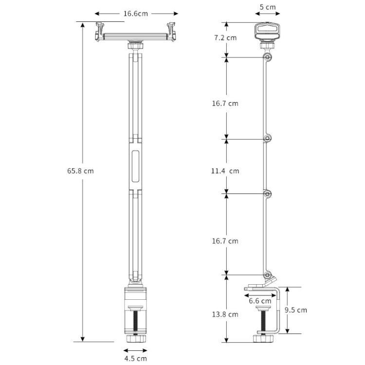 P60 Desktop Folding Mobile Phone Chuck Holder For 4-13 Inch Mobile Phone/Tablet(Grey) - Desktop Holder by PMC TechLife | Online Shopping South Africa | PMC TechLife