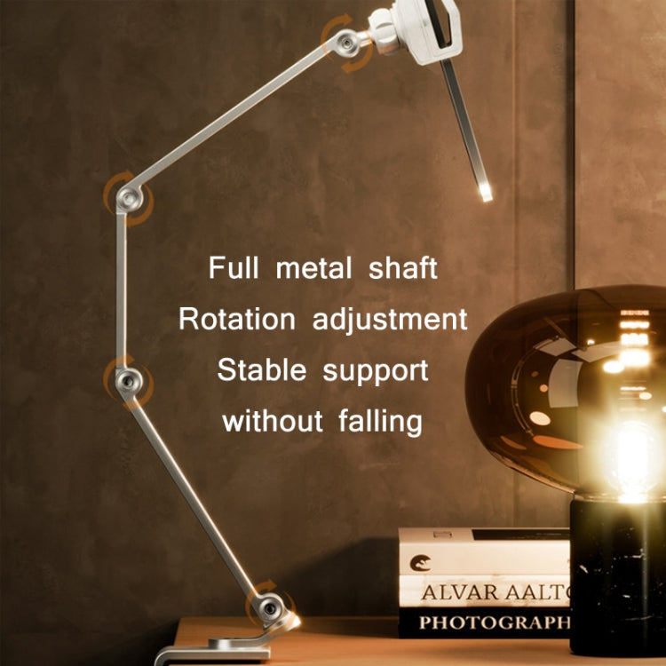 P60 Desktop Folding Mobile Phone Chuck Holder For 4-13 Inch Mobile Phone/Tablet(Grey) - Desktop Holder by PMC TechLife | Online Shopping South Africa | PMC TechLife