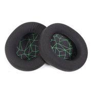 1 Pair Sponge Headset Pad for Steelseries Arctis Pro / Arctis 3 / 5 / 7(Green Print Mesh)