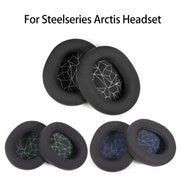 1 Pair Sponge Headset Pad for Steelseries Arctis Pro / Arctis 3 / 5 / 7(Green Print Mesh)