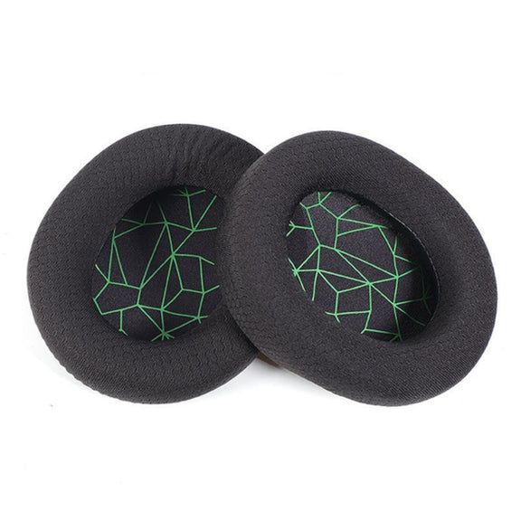 1 Pair Sponge Headset Pad for Steelseries Arctis Pro / Arctis 3 / 5 / 7(Green Print Mesh)