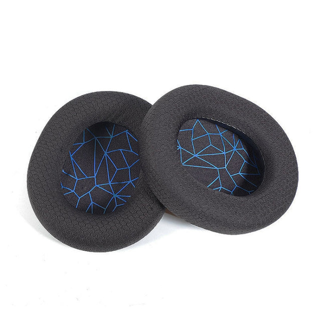 1 Pair Sponge Headset Pad for Steelseries Arctis Pro / Arctis 3 / 5 / 7(Blue Print Mesh)