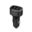 QIAKEY GT690C Dual USB + USB-C / Type-C Aluminum Alloy Three-Hole Car Charger(Black) - free shipping - PMC TechLife - Order now!