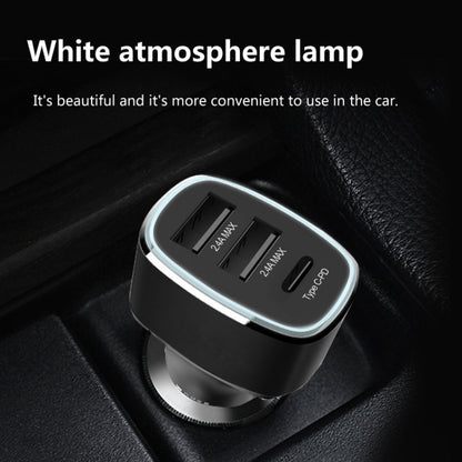 QIAKEY GT690C Dual USB + USB-C / Type-C Aluminum Alloy Three-Hole Car Charger(Black) - free shipping - PMC Jewellery - Order now!