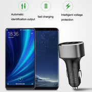 QIAKEY GT690C Dual USB + USB-C / Type-C Aluminum Alloy Three-Hole Car Charger(Gray)