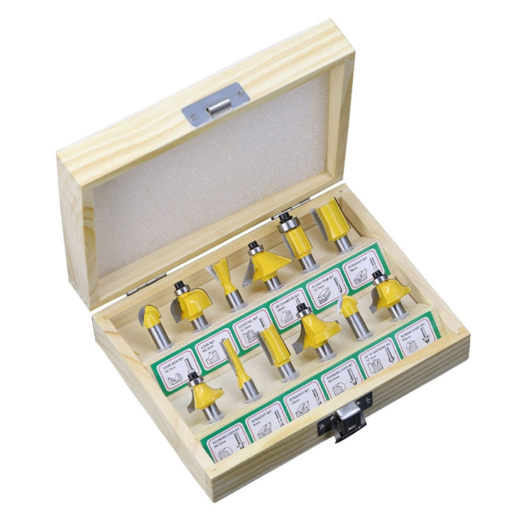12 PCS / Set Woodworking Engraving Machine Trimmer Cutting Tool, Model: 8 Handle With Wooden Box - Others by PMC TechLife | Online Shopping South Africa | PMC TechLife