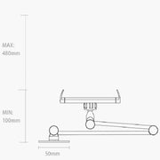 WS-2 Wall-Mounted Folding Telescopic Holder For Mobile Phone And Tablet(Black Gray)