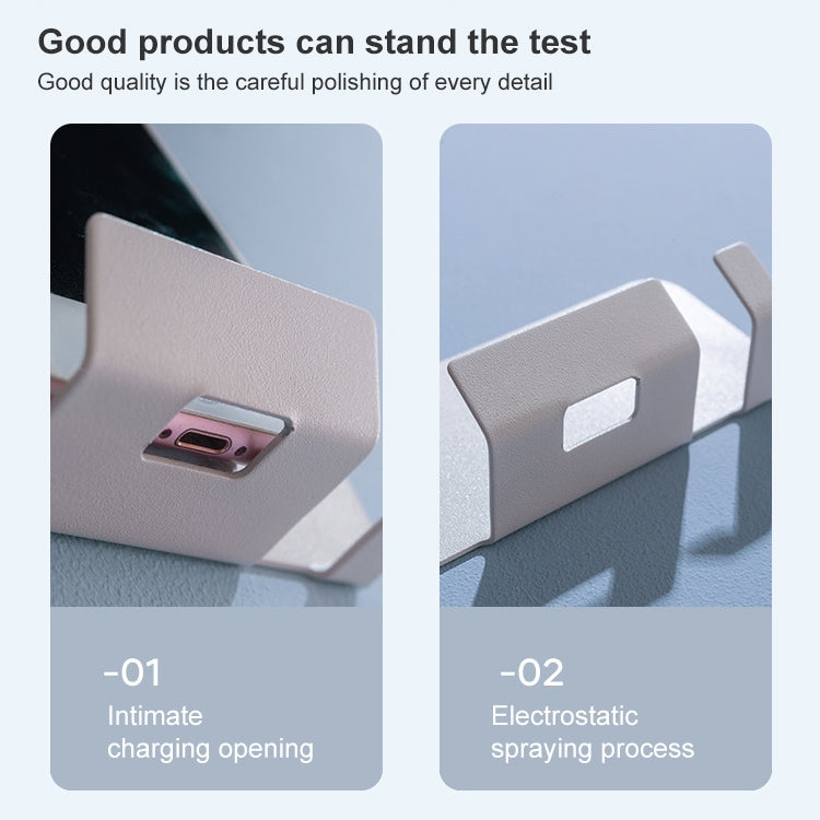 2 PCS  Punch-Free Wall-Mounted Rack Mobile Phone Charging Holder(Pink) - Hand-Sticking Bracket by PMC TechLife | Online Shopping South Africa | PMC TechLife