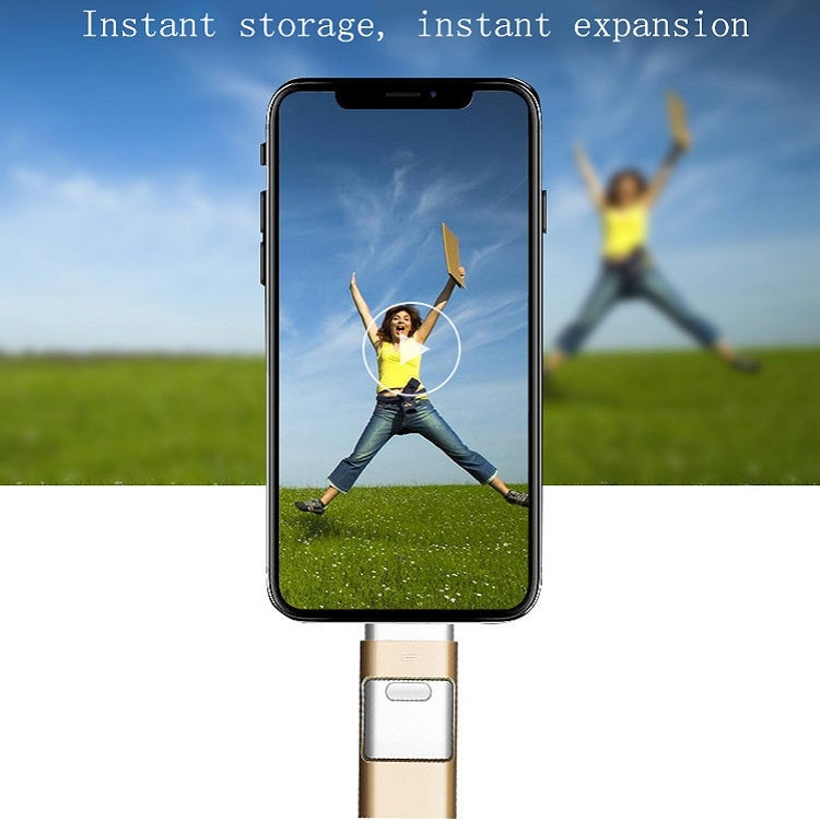 256GB Type-C + 8 Pin + USB 3.0  3 In 1 OTG Metal USB Flash Drive(Silver) - U Disk & Card Reader by PMC TechLife | Online Shopping South Africa | PMC TechLife