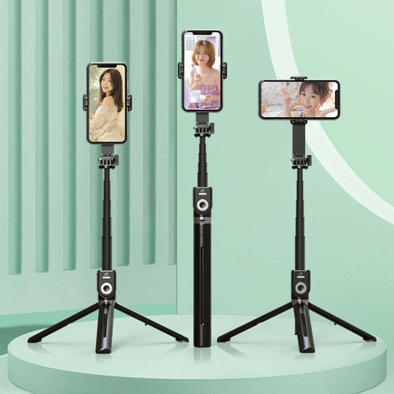 P81 1.7m Integrated Bluetooth Selfie Stick With TIKTOK Remote Control Makeup Mirror