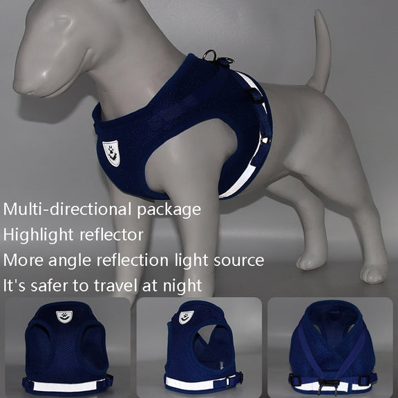 BL-844 Pet Chest Straps Reflective Breathable Dog Rope, Size: L(Silver Gray)