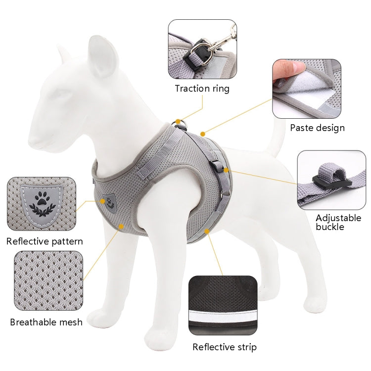 BL-844 Pet Chest Straps Reflective Breathable Dog Rope, Size: XL(Silver Gray) - Leashes by PMC TechLife | Online Shopping South Africa | PMC TechLife