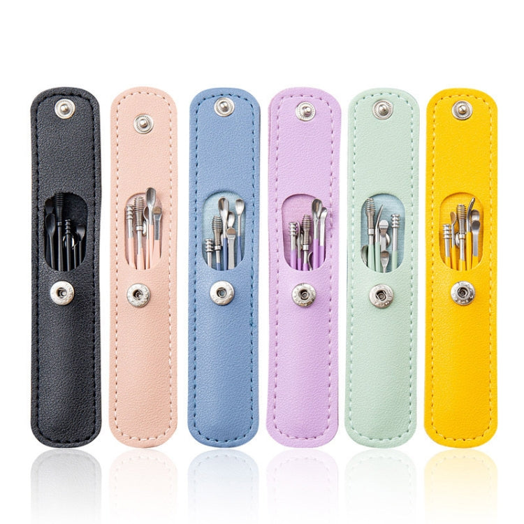 5 Sets 6 In 1 Stainless Steel Spring Spiral Portable Ear Pick, Specification: Yellow