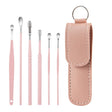 5 Sets 6 In 1 Stainless Steel Spring Spiral Portable Ear Pick, Specification: Pink - Ear Care Tools by PMC TechLife | Online Shopping South Africa | PMC TechLife
